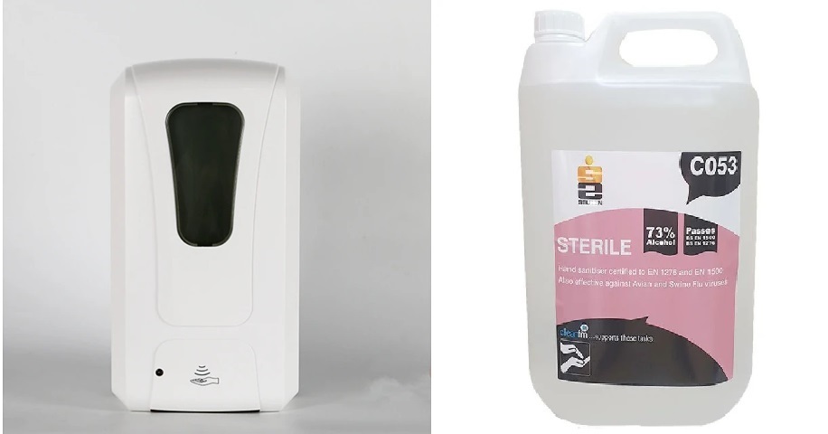Automatic Soap or Gel Dispenser & 5ltr Hand Sanitising Gel
